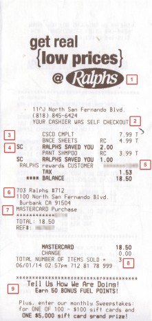 grocery store receipt from a recent trip